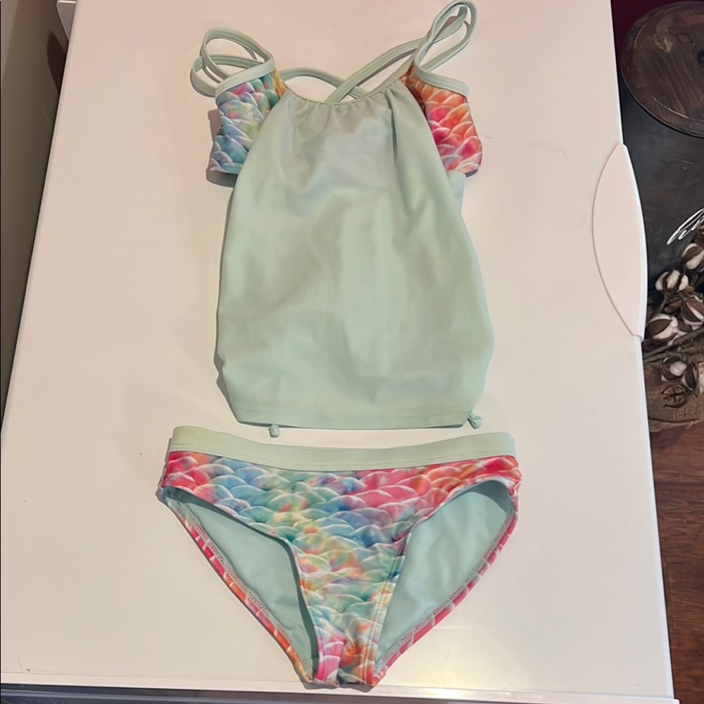 Wonder Nation Green and Pink Bikini Set